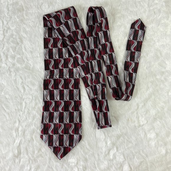 Vintage Pierre Cardin Designer Silk Mens Neck Tie Abstract Geometric - Picture 1 of 5